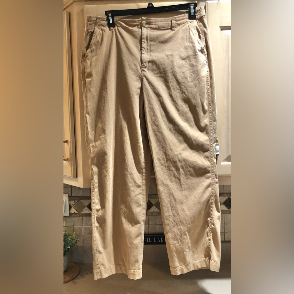 Coldwater Creek Khaki Tan Cotton Chino Pants Size 16